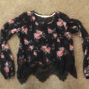 Sheer floral top